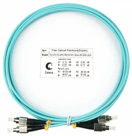 Оптический патч-корд duplex FC-FC 50/125 MM Cabeus FOP-50-FC-FC-1,5m 1.5 метра бирюзовый LSZH
