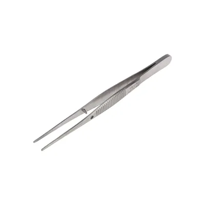 Пинцет Rexant 12-0340, прямой, узкий, фиксатор, рифленый, 100 мм, ПРОФИ