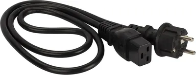 Кабель питания LANMASTER, IEC 320 C19 -> Schuko CEE 7 16A, 2 м, цвет чёрный, LAN-PP19/SH-2.0-BK