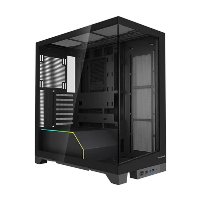 Корпус без блока питания/ Case HSPD F550, Mid Tower, Black, TG, 0.7 SPCC, no fans ATX, mATX, mITX 185/420/200mm 3x2.5", 3x3.5", 7xPCI 1xUSB-A 3.0, 1xUSB-C 433x245x473mm