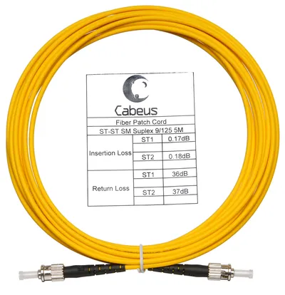 Оптический патч-корд simplex ST-ST 9/125 SM Cabeus FOP(s)-9-ST-ST-7m 7 метров желтый LSZH