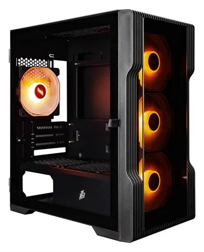 Корпус 1STPLAYER TRILOBITE T3-G ARGB, mATX, Midi-Tower, черный, без БП (T3-G-BK-4F7)