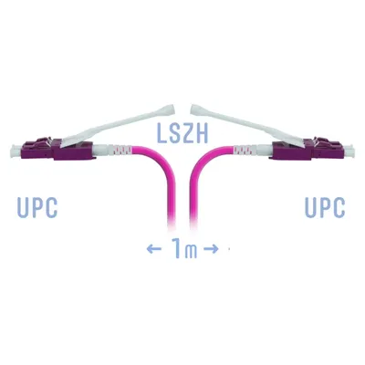 Патчкорд оптический LC/UPC-LC/UPC MM (OM4) Duplex (HD) 1 метр, 2мм