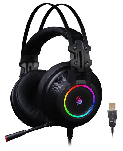 <109936> Наушники проводные A4Tech Bloody G528C (микрофон, 20 - 20 000 Гц, 105дБ, 2м) черный [G528C]