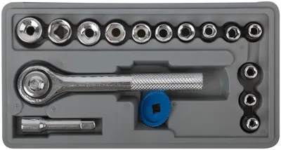 Набор торцевых головок FIT 65015, 17 шт, 1/4"