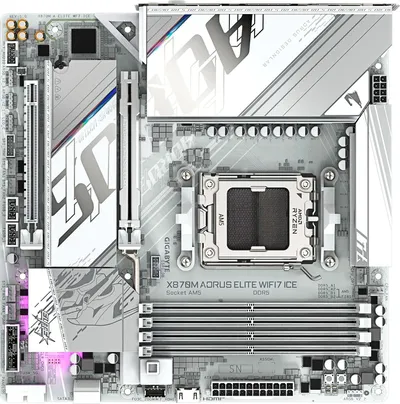 Материнская плата GIGABYTE X870M A ELITE WF7 ICE, AM5, AMD X870, 4xDDR5, mATX