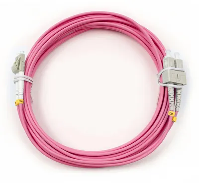 Оптический патч-корд duplex LC-SC 50/125 MM Cabeus FOP-50-OM4-LC-SC-7m 7 метров маджента LSZH