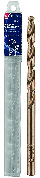 Сверло FIT 48-8-165, удлиненное, 8×165 мм, кобальт 5%, 10 шт