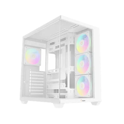 Корпус ПК без блока питания/ Case Ocypus Gamma C74 WH ARGB, Midi-Tower, TG, 4x120mm ARGB, 2xUSB-A 3.0 + 1xUSB-C 3.1, ATX, mATX, mITX White