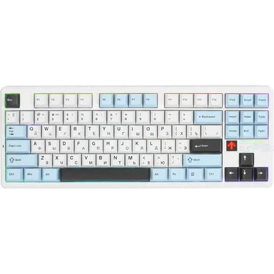 Игровая клавиатура/ Беспроводная механическая клавиатура AULA F87Pro V2 Бело-сине-тёмно-пурпурный Star Vector свитчи РУС (Bluetooth, 2.4 Гц)