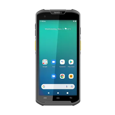 Терминал сбора данных Newland NLS-MT9300-W4-SS MT9300 Mobile Computer with 5.5" touchscreen, 2D CMOS Mega Pixel imager with Laser Aimer (CM66, Straight Scanner), 4GB/64GB, BT, WiFi5, 4G, GPS, NFC and Camera. Incl. protective case, USB-C cable, battery, screen protector, hand strap, and multiplug adapter.Supports pistol grip. OS: Android 13 GMS.