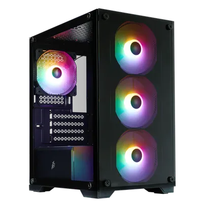 Корпус 1STPLAYER FIREBASE X2-M, mATX, Midi-Tower, черный, без БП (X2-M-BK-4F1)