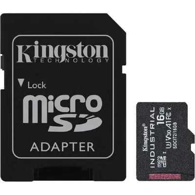 Карта памяти 16Gb MicroSD Kingston + SD адаптер (SDCIT2/16GB) карта памяти, microSDHC, 16 Гб, A1, V30, адаптер на SD