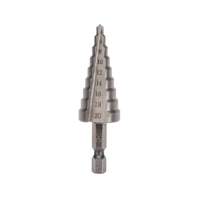 Сверло ступенчатое REXANT KR-12-6601, 4-20 мм, 76 мм, HSS-TiN