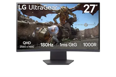 Монитор 27" LG 27GS60QC-B Curved VA, 2560x1440, 180Hz, 1ms, 300сd/m, 3000:1, HDR10 | 2xHDMI(2.0), DP(1.4) | HAS, Swivel, ExPSU, Vesa 100, Black