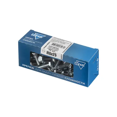 Болт Тех-КРЕП 105202 DIN933, М6×25, оцинкованный, 70шт