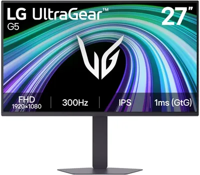 Монитор 27" LG UltraGear 27G550B-B IPS 1920x1080, 300 Гц, 1 мс, 16:9, HDR10, 300 кд/м², DisplayPort, HDMI 2.0 (x2), Flicker Free, Low Blue Light, регулировка по высоте, поворот на 90 градусов, черный