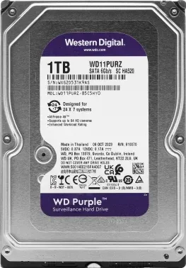 Жесткий диск WD SATA-III 1TB WD11PURZ Surveillance Purple (5400rpm) 64Mb 3.5"