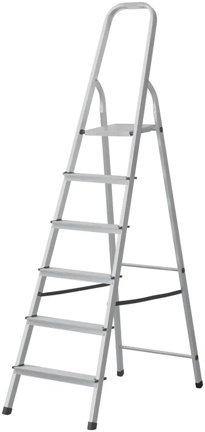 Лестница-стремянка FIT 65344, алюминий, 6 ступеней, 120 кг