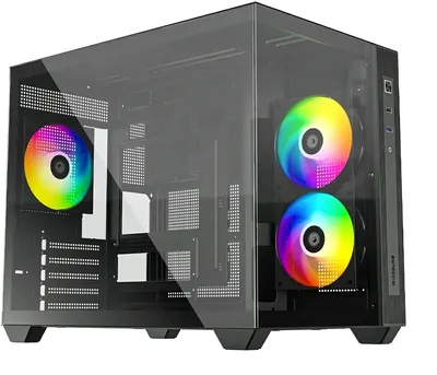 Корпус ID-Cooling VIEW 500 ARGB, mATX, TG, 3 вентилятора, Type-C