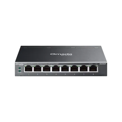 TP-Link ES208GP Коммутатор/ Omada 8-Port Gigabit Easy Managed Switch  with 8-Port PoE+