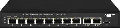 Коммутатор NST NS-SW-8F2F-P, 8×FE PoE, 2×FE, 120W