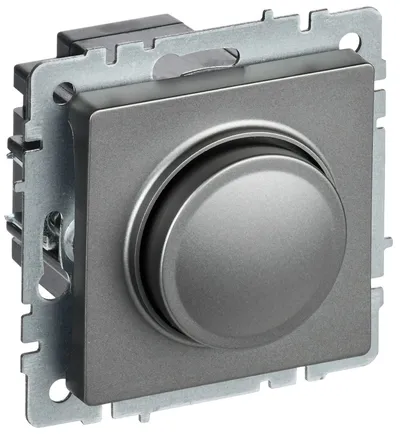 Светорегулятор IEK BR-D20-0600-K46, поворотно-нажимной, 600Вт, сталь
