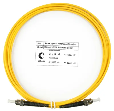 Патч-корд волоконно-оптический SM 9/125 simplex ST-ST LSZH (3 м) Cabeus FOP(s)-9-ST-ST-3M