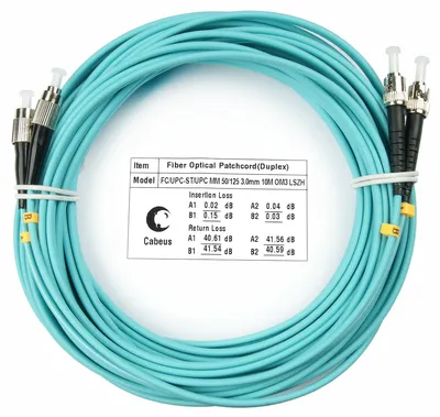 Патч-корд оптический Cabeus FOP-50-FC-ST-20m, OM, FC-ST, 20 м