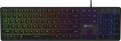 Клавиатура Оклик 550ML черный USB slim Multimedia LED (1061617) кабель 1.5м