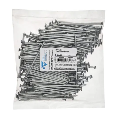 Гвоздь строительный Тех-КРЕП 101593, 3.0×80, оцинкованный, 1кг