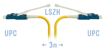 Патч-корд оптический SNR, LC/UPC-LC/UPC, 3м, желтый (SNR-PC-LC/UPC-A-DPX-HD-3m)