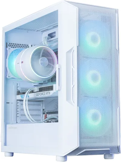корпус ZALMAN I3 NEO ARGB V2 WHITE, ATX, WHITE, FRONT MESH, WINDOW, 2×3.5″, 3×2.5″, 1xUSB2.0, 2xUSB3.0, 1xUSB Type-C, FRONT 3x120mm ARGB, REAR 1x120mm ARGB