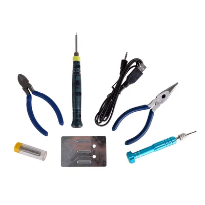 Набор для пайки REXANT 12-0168, USB-паяльник 8Вт, кусачки, припой