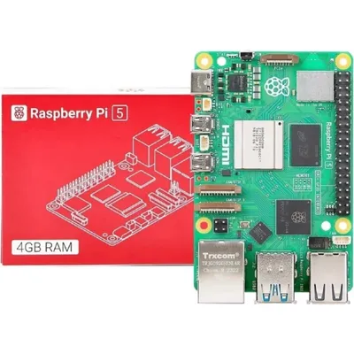 Микрокомпьютер Raspberry Pi 5 4Гб Broadcom BCM2712 четырехъядерный 64-разрядный процессор Arm Cortex-A76 CPU 2,4 ГГц,  (46054 )