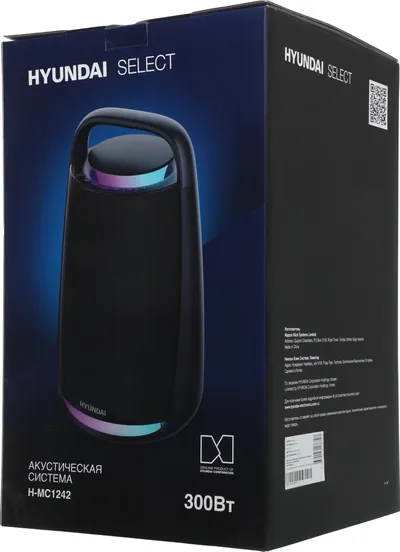 Минисистема Hyundai H-MC1242, 160Вт, USB, Bluetooth, черный