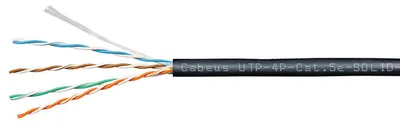 Кабель Cabeus UTP-4P-Cat.5e-SOLID-OUT-PE-UV-50, UTP, Cat.5e, внешний, 50 м