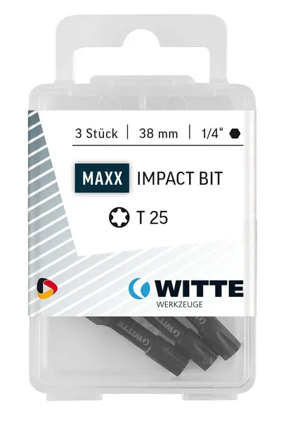 Бита WITTE 428559200, PZ2, 38 мм, 1/4" E6.3 IMPACT