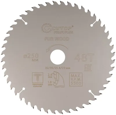 Диск пильный FIT 75-25048Т, 250×32/30/25,4/20мм, 48 зубьев