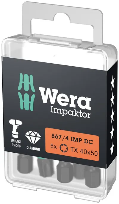 Бита ударная 867/4 IMP DC Impaktor TORX алмазное покрытие хвостовик 1/4 E 6.3 TX 40X50 мм