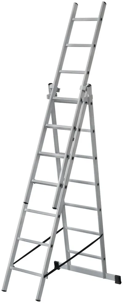 Лестница FIT 65432, алюминиевая, 3 секции, 3×7 ступеней
