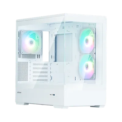 корпус ZALMAN P30 V2, MATX, WHITE, WINDOW, 2x3.5", 3x2.5", 1xUSB TYPE-C, 1xUSB3.0, SIDE 2x120mm ARGB, REAR 1x120mm ARGB, VGA support (незначительное повреждение коробки)