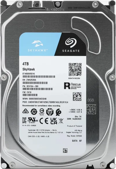 Жесткий диск Seagate Skyhawk ST4000VX016, 4TB, 3.5", SATA III, 5400rpm, 256MB