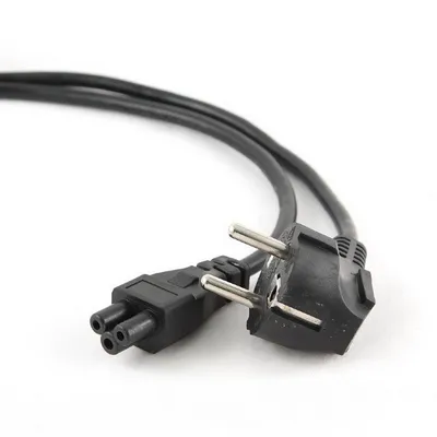 Кабель питания для ноутбуков GEMBIRD/CABLEXPERT PC-186-ML12-1M черный (1м, Schuko- C5, 10А, пакет) (PC-186-ML12-1M)