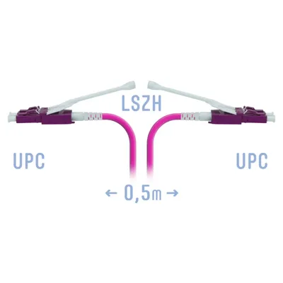 Патчкорд оптический LC/UPC-LC/UPC MM (OM4) Duplex (HD) 0,5 метрa, 2мм