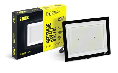 Прожектор светодиодный IEK LPDO601-200-40-K02, 200Вт, 4000К, IP65, черный
