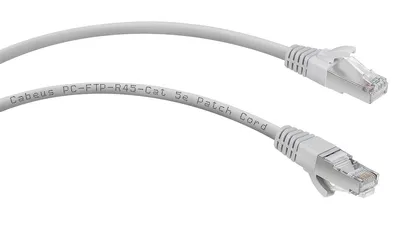 Патч-корд F/UTP Cabeus PC-FTP-RJ45-Cat.5e-0.5m Патч-корд F/UTP, категория 5е, 2xRJ45/8p8c, экранированный, серый, PVC, 0.5м