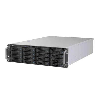 Procase BS316-SAS12-B-0 Корпус 3U Rack server case 16 SATA III / SAS 12Gbit hotswap HDD 4*MiniSAS HD(8643), черный, без блока питания, глубина 650мм, MB 12"x13"