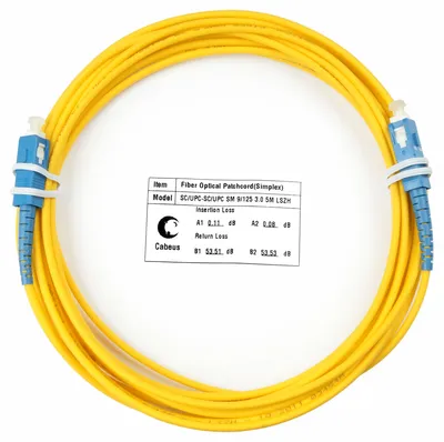 Оптический патч-корд simplex SC-SC 9/125 SM Cabeus FOP(s)-9-SC-SC-7m 7 метров желтый LSZH