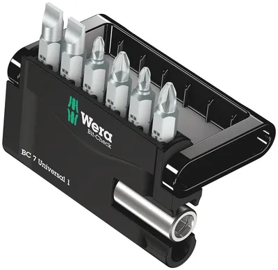 we-056295 Набор отверток WERA Bit-Check 7 Universal 1, 7 предметов, в  жестком кейсе []
